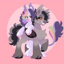 Size: 4096x4096 | Tagged: safe, artist:fizzlefer, imported from derpibooru, oc, oc only, oc:friday (fizzlefer), earth pony, pony, unicorn, duo