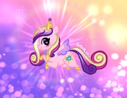 Size: 1151x884 | Tagged: safe, artist:nootaz, imported from derpibooru, princess cadance, alicorn, pony, abstract background, chibi, cute, cutedance, female, heart, heart eyes, mare, smiling, solo, spread wings, wingding eyes, wings