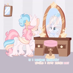 Size: 4096x4096 | Tagged: safe, artist:fizzlefer, imported from derpibooru, oc, oc only, oc:bitter glitter, bat pony, pony, glasses, mirror, solo