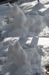 Size: 998x1517 | Tagged: safe, artist:lonewolf3878, imported from derpibooru, princess luna, alicorn, pony, female, photo, snow, snow sculpture, snowpony