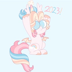 Size: 4000x4000 | Tagged: safe, artist:fizzlefer, imported from derpibooru, oc, oc only, oc:bitter glitter, bat pony, pony, glasses, simple background, solo