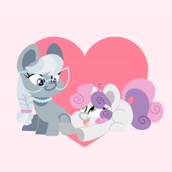 Size: 4096x4096 | Tagged: safe, artist:fizzlefer, imported from derpibooru, silver spoon, sweetie belle, earth pony, pony, unicorn, duo, sweetiespoon