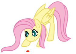 Size: 400x283 | Tagged: safe, artist:fluttershydaily, imported from derpibooru, fluttershy, pegasus, pony, behaving like a cat, face down ass up, laser pointer, simple background, smiling, transparent background