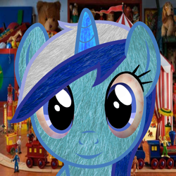 Size: 1024x1024 | Tagged: safe, artist:bitchmuffin, edit, edited screencap, imported from derpibooru, screencap, minuette, pony, unicorn, female, looking at you, mare, photo, smiling, smiling at you, solo