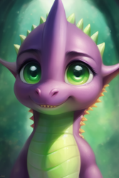 Size: 512x768 | Tagged: safe, imported from derpibooru, spike, dragon, ai content, ai generated, cute, male, solo