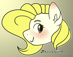 Size: 400x310 | Tagged: safe, artist:fluttershydaily, imported from derpibooru, fluttershy, blushing, bust, ear blush, freckles, looking at something, palette swap, portrait, recolor