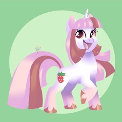 Size: 4000x4000 | Tagged: safe, artist:fizzlefer, imported from derpibooru, oc, oc only, oc:strawberry smoothie (funnyhat12), pony, unicorn, solo