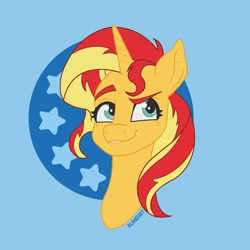 Size: 1080x1080 | Tagged: safe, artist:art_alanis, imported from derpibooru, sunset shimmer, pony, unicorn, bust, solo