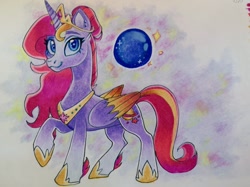 Size: 1024x767 | Tagged: safe, artist:art_alanis, imported from derpibooru, princess crystal, alicorn, pony, g2, redesign, solo, traditional art