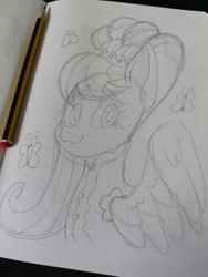 Size: 1536x2048 | Tagged: safe, artist:art_alanis, imported from derpibooru, fluttershy, pony, bust, clothes, solo, traditional art