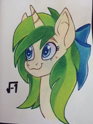 Size: 768x1024 | Tagged: safe, artist:art_alanis, imported from derpibooru, oc, oc only, oc:minty root, pony, bust, solo, traditional art