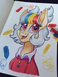 Size: 768x1024 | Tagged: safe, artist:art_alanis, imported from derpibooru, oc, oc only, oc:crayon doodles, pony, solo, traditional art