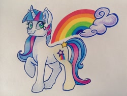 Size: 1024x768 | Tagged: safe, artist:art_alanis, imported from derpibooru, rainbow wishes, pony, unicorn, solo, traditional art