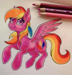 Size: 983x1024 | Tagged: safe, artist:art_alanis, imported from derpibooru, feathermay, pony, solo, traditional art