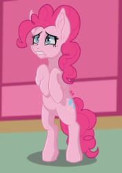 Size: 1448x2048 | Tagged: safe, artist:art_alanis, imported from derpibooru, pinkie pie, earth pony, pony, bipedal, solo