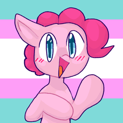 Size: 1000x1000 | Tagged: safe, artist:generalconceptofacat, imported from derpibooru, pinkie pie, pride, pride flag, solo, transgender pride flag