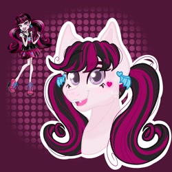 Size: 2048x2048 | Tagged: safe, artist:art_alanis, imported from derpibooru, earth pony, pony, draculaura, monster high, ponified, solo