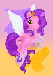 Size: 1431x2048 | Tagged: safe, artist:art_alanis, imported from derpibooru, pipp petals, pegasus, pony, g3, g5, g5 to g3, generation leap, gradient background, solo