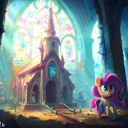 Size: 1024x1024 | Tagged: safe, imported from derpibooru, pony, ai content, ai generated, church, cross