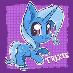 Size: 2048x2048 | Tagged: safe, artist:art_alanis, imported from derpibooru, trixie, pony, unicorn, chibi, female, high res, looking at you, mare, smiling, smiling at you, solo
