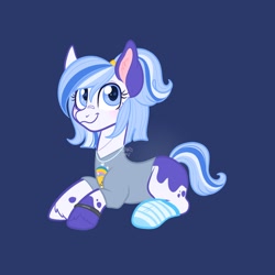 Size: 2048x2048 | Tagged: safe, artist:art_alanis, imported from derpibooru, oc, oc only, earth pony, pony, clothes, jewelry, necklace, shirt, simple background, socks, solo