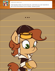 Size: 700x900 | Tagged: safe, artist:subjectnumber2394, imported from derpibooru, oc, oc:copper wings, pegasus, pony, ask, ask copper wings, clothes, comic, food, goggles, jacket, oops, plate, waffle, wingless