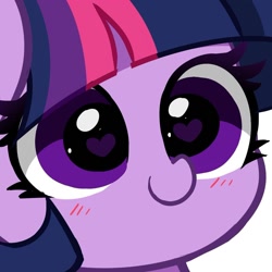 Size: 1112x1113 | Tagged: safe, artist:kittyrosie, imported from derpibooru, twilight sparkle, pony, blushing, cute, face of mercy, heart, heart eyes, owo, simple background, solo, twiabetes, white background, wingding eyes