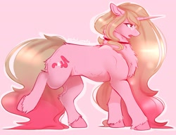 Size: 1805x1383 | Tagged: safe, artist:jezebel_remedy, imported from derpibooru, oc, oc only, pony, unicorn, pink background, simple background, solo