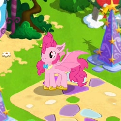 Size: 460x458 | Tagged: safe, imported from derpibooru, screencap, pinkie pie, bat pony, bat ponified, gameloft, my little pony: magic princess, pinkiebat, race swap