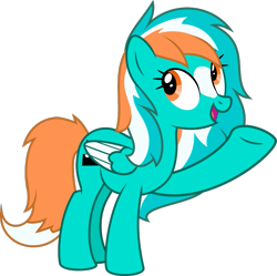 Size: 763x760 | Tagged: safe, artist:sollace, derpibooru exclusive, imported from derpibooru, oc, oc:phoenix redtail, pegasus, pony, .svg available, cute, happy, looking back, open mouth, pegasus oc, simple background, solo, standing, svg, talking to viewer, transparent background, vector, waving