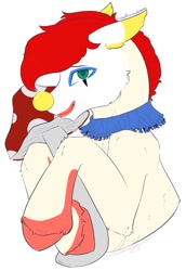 Size: 1171x1699 | Tagged: safe, artist:mantequiademani, imported from derpibooru, oc, oc only, earth pony, pony, clown, clown nose, mushroom, red nose, simple background, solo, white background