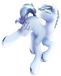 Size: 1374x1700 | Tagged: safe, artist:mantequiademani, imported from derpibooru, oc, oc only, pony, unicorn, simple background, solo, tail, tail wrap, white background