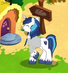 Size: 345x370 | Tagged: safe, imported from derpibooru, screencap, shining armor, pony, unicorn, clothes, gameloft, male, my little pony: magic princess, shirt, solo, stallion