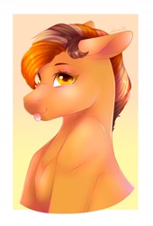 Size: 1636x2401 | Tagged: safe, artist:mantequiademani, imported from derpibooru, oc, oc only, earth pony, pony, bust, gradient background, portrait, solo