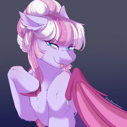 Size: 3189x3189 | Tagged: safe, artist:mantequiademani, imported from derpibooru, oc, oc only, bat pony, pony, gradient background, solo