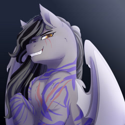 Size: 3189x3189 | Tagged: safe, artist:mantequiademani, imported from derpibooru, oc, oc only, bat pony, pony, gradient background, solo