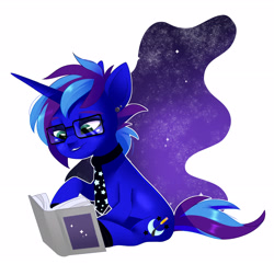 Size: 2298x2215 | Tagged: safe, artist:irusumau, imported from derpibooru, oc, oc only, pony, unicorn, book, solo
