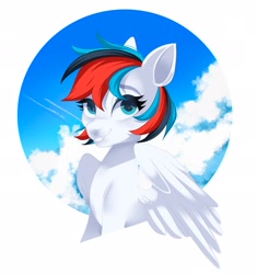 Size: 1922x2048 | Tagged: safe, artist:irusumau, imported from derpibooru, oc, oc only, pegasus, pony, cloud, sky, solo