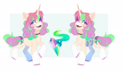 Size: 2048x1184 | Tagged: safe, artist:irusumau, imported from derpibooru, oc, oc only, pony, unicorn, solo