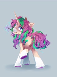 Size: 3027x4096 | Tagged: safe, artist:irusumau, imported from derpibooru, oc, oc only, pony, unicorn, simple background, solo