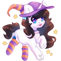 Size: 1000x1000 | Tagged: safe, artist:cofiiclouds, imported from derpibooru, oc, oc only, pony, hat, simple background, solo, white background, witch hat