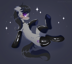 Size: 1799x1611 | Tagged: safe, artist:belkaart0w0, imported from derpibooru, octavia melody, earth pony, pony, blushing, chest fluff, choker, clothes, cute, ear fluff, female, latex, latex socks, latex stockings, mare, raised hoof, raised leg, socks, solo, stockings, tavibetes, thigh highs