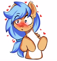 Size: 1920x2060 | Tagged: safe, artist:freak-side, imported from derpibooru, oc, oc only, pony, blushing, heart, looking at something, simple background, solo