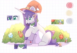 Size: 1600x1100 | Tagged: safe, artist:cofiiclouds, imported from derpibooru, oc, oc only, pony, unicorn, bush, simple background, solo, white background