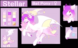 Size: 2048x1282 | Tagged: safe, artist:cofiiclouds, imported from derpibooru, oc, oc only, bat pony, pony, reference sheet, solo