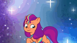 Size: 1280x720 | Tagged: safe, imported from derpibooru, screencap, izzy moonbow, sunny starscout, zipp storm, alicorn, earth pony, pegasus, pony, unicorn, spoiler:g5, spoiler:my little pony: tell your tale, spoiler:tyts01e49, animated, artificial horn, artificial wings, augmented, female, flag, g5, glowing, glowing mane, glowing tail, grin, horn, magic, magic horn, magic wings, mare, mission imponable, my little pony: tell your tale, open mouth, open smile, race swap, smiling, sound, sunnycorn, tail, transformation, webm, wings, youtube link