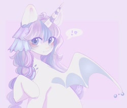 Size: 876x746 | Tagged: safe, artist:cofiiclouds, imported from derpibooru, oc, oc only, alicorn, bat pony, bat pony alicorn, pony, bat wings, horn, solo, wings