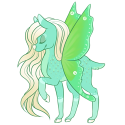 Size: 800x800 | Tagged: safe, artist:cloudbrownie, imported from derpibooru, oc, oc only, oc:noir, deer, deer pony, original species, butterfly wings, cloven hooves, eyes closed, female, simple background, solo, spread wings, transparent background, wings