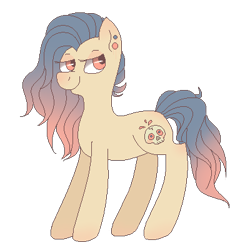 Size: 400x400 | Tagged: safe, artist:cloudbrowie, imported from derpibooru, oc, oc only, earth pony, earth pony oc, looking back, side view, simple background, smiling, solo, transparent background