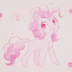 Size: 2048x2048 | Tagged: safe, artist:fipoki, imported from derpibooru, pinkie pie, earth pony, pony, female, mare, open mouth, open smile, smiling, solo, traditional art